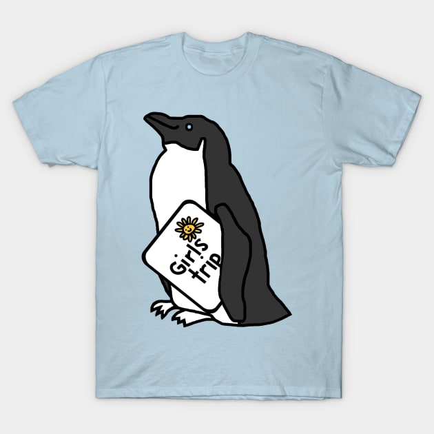 Cute Penguin goes on Girls Trip T-Shirt by ellenhenryart